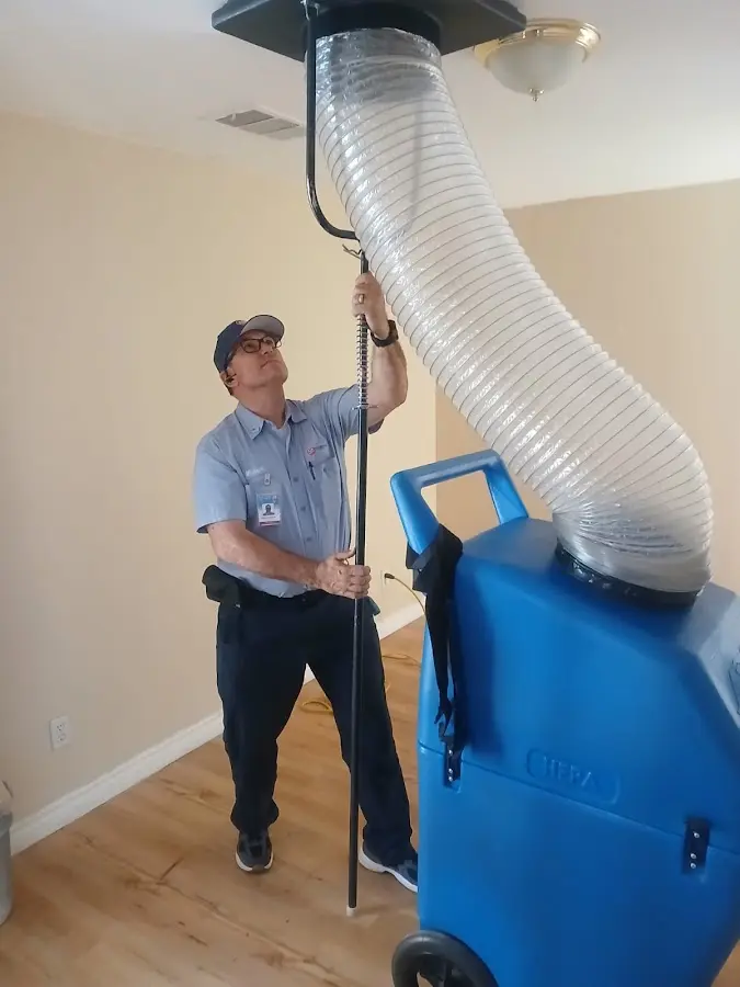 Mini Split Installation technician using HEPA equipment in Los Ranchos de Albuquerque
